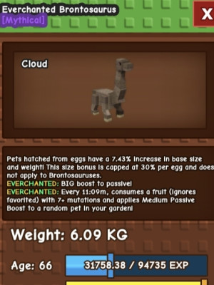 mimic 151kg+Rainbow Peach Wasp+Everchanted Brontosaurus+Raiju