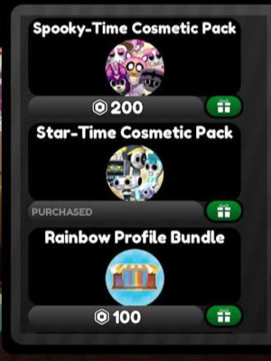 Spooky-Time Cosmetic Pack > 200R > Add Friend > Gift Face to Face