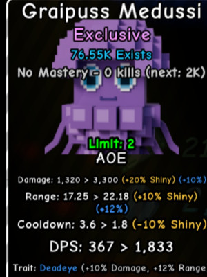 graipuss medussi, trait:Deadeye