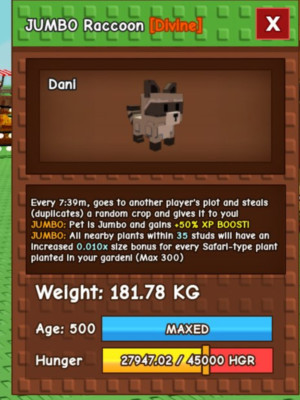 РЕДКИЙ!😱181KG+🔥500 ЛЕТ✨JUMBO RACCOON!🦝 + ПОДАРОК🎁