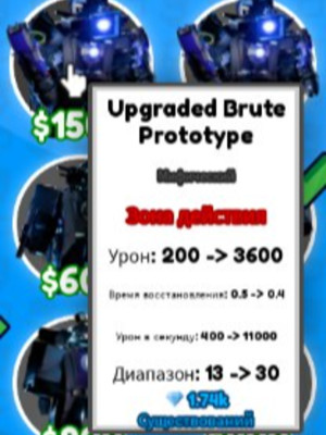 UPGRADED BRUTE PROTOTYPE 💛+ЛЕГА💛 🔴 MYTHIC 🔴 Cameraman Tower Defense