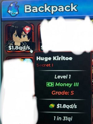 Huge Kirito 1.8qd/s lvl1
