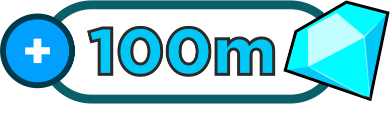 Гемы: 100 млн (100m) 100.000.000 gems