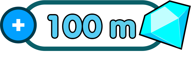 Гемы: 100 млн (100m) 100.000.000 gems