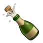 Bottle with popping cork