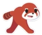 Squished Red Pandorama Sticker