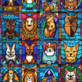 Pets Stained Glass